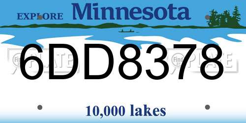 6DD8378 Minnesota License Plate