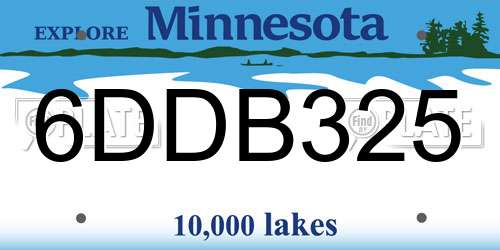6DDB325 Minnesota License Plate