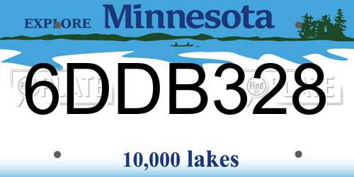 6DDB328 Minnesota License Plate