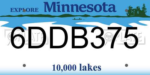 6DDB375 Minnesota License Plate