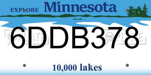 6DDB378 Minnesota License Plate