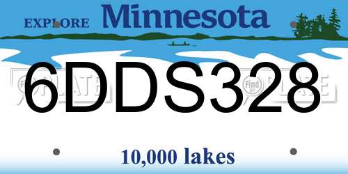 6DDS328 Minnesota License Plate