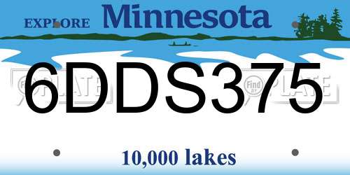 6DDS375 Minnesota License Plate