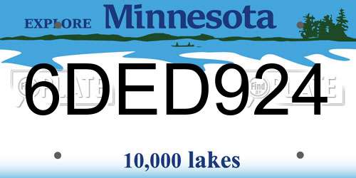 6DED924 Minnesota License Plate