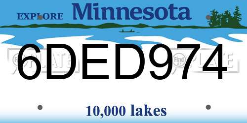 6DED974 Minnesota License Plate