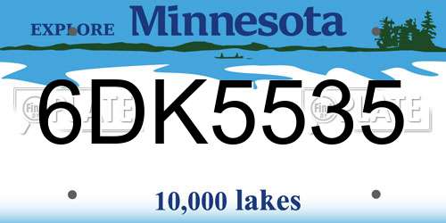 6DK5535 Minnesota License Plate