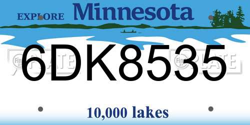 6DK8535 Minnesota License Plate