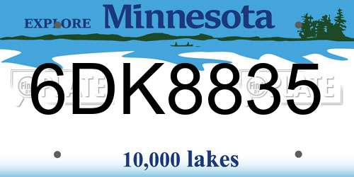 6DK8835 Minnesota License Plate