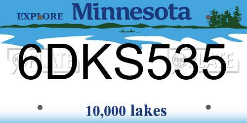 6DKS535 Minnesota License Plate