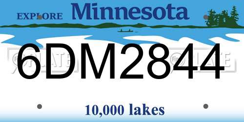 6DM2844 Minnesota License Plate