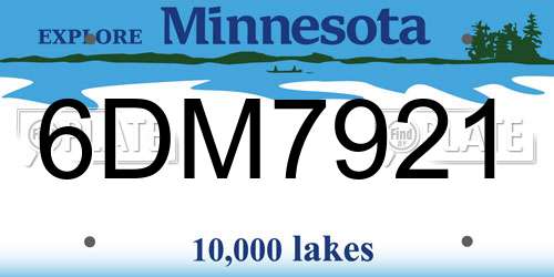 6DM7921 Minnesota License Plate