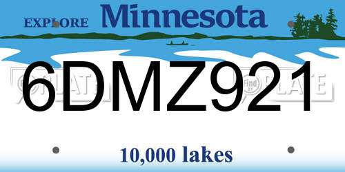 6DMZ921 Minnesota License Plate