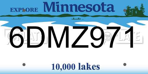 6DMZ971 Minnesota License Plate