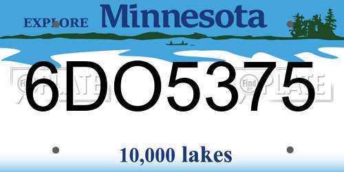 6DO5375 Minnesota License Plate
