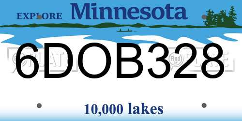 6DOB328 Minnesota License Plate