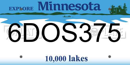 6DOS375 Minnesota License Plate
