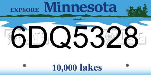 6DQ5328 Minnesota License Plate