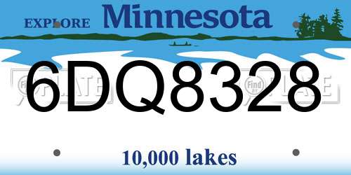 6DQ8328 Minnesota License Plate
