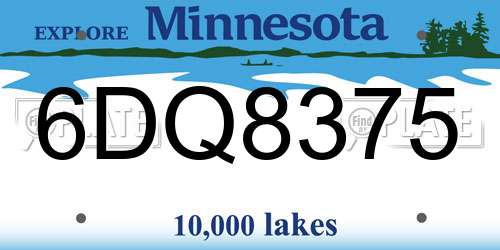 6DQ8375 Minnesota License Plate