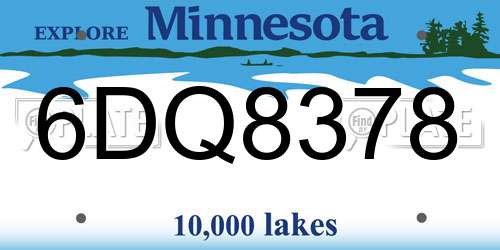 6DQ8378 Minnesota License Plate
