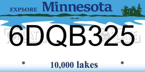 6DQB325 Minnesota License Plate