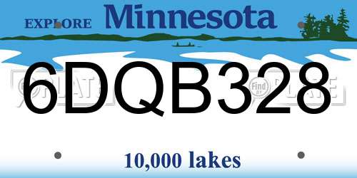 6DQB328 Minnesota License Plate