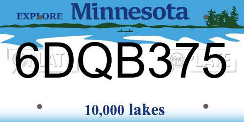 6DQB375 Minnesota License Plate