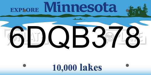 6DQB378 Minnesota License Plate