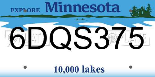 6DQS375 Minnesota License Plate