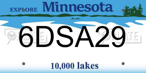 6DSA29 Minnesota License Plate