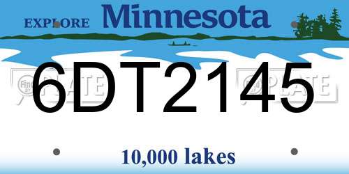 6DT2145 Minnesota License Plate