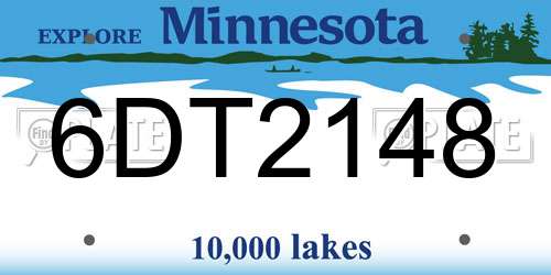 6DT2148 Minnesota License Plate
