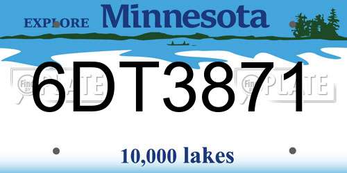 6DT3871 Minnesota License Plate