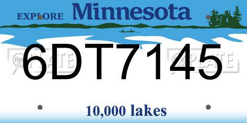 6DT7145 Minnesota License Plate