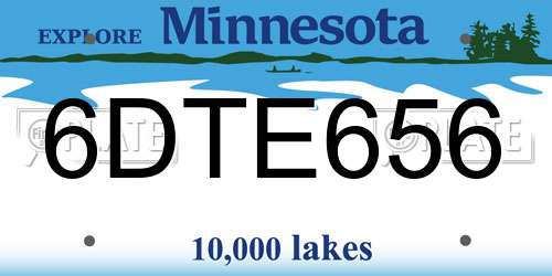 6DTE656 Minnesota License Plate