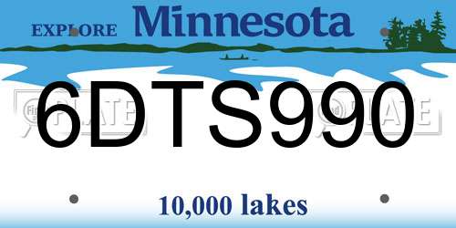 6DTS990 Minnesota License Plate