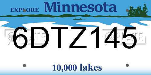 6DTZ145 Minnesota License Plate
