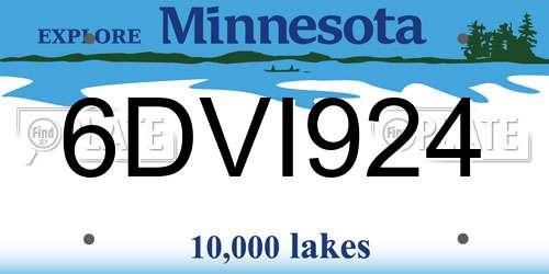 6DVI924 Minnesota License Plate