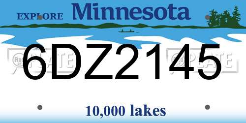 6DZ2145 Minnesota License Plate
