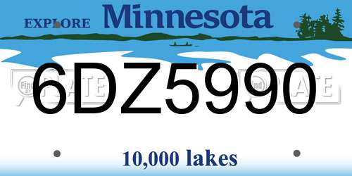 6DZ5990 Minnesota License Plate
