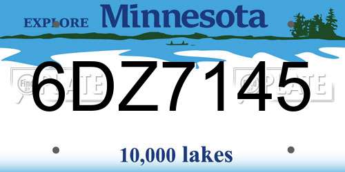 6DZ7145 Minnesota License Plate
