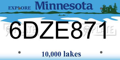 6DZE871 Minnesota License Plate