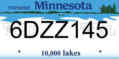 6DZZ145 Minnesota License Plate