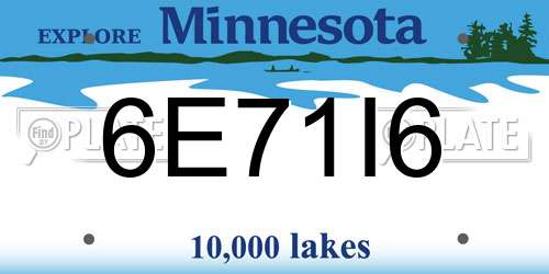 6E71I6 Minnesota License Plate