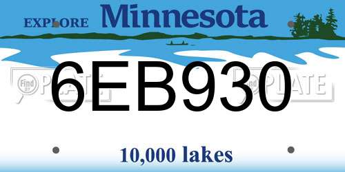 6EB930 Minnesota License Plate
