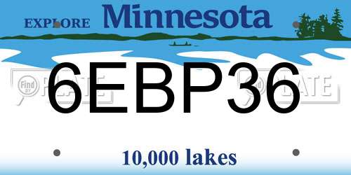6EBP36 Minnesota License Plate