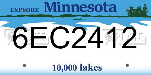 6EC2412 Minnesota License Plate