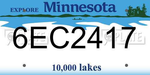 6EC2417 Minnesota License Plate