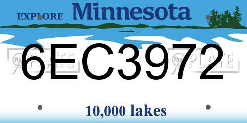 6EC3972 Minnesota License Plate