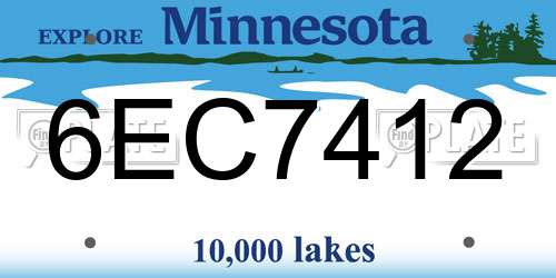 6EC7412 Minnesota License Plate